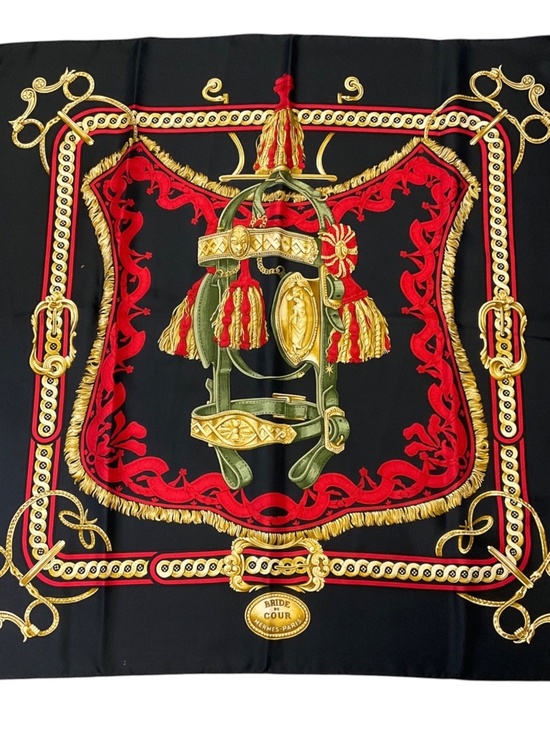 Hermes Accessories - HERMES DARK NAVY BLUE / RED / GOLD MULTI BRIDE DE COUR SQUARE SILK TWILL SCARF